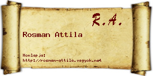 Rosman Attila névjegykártya